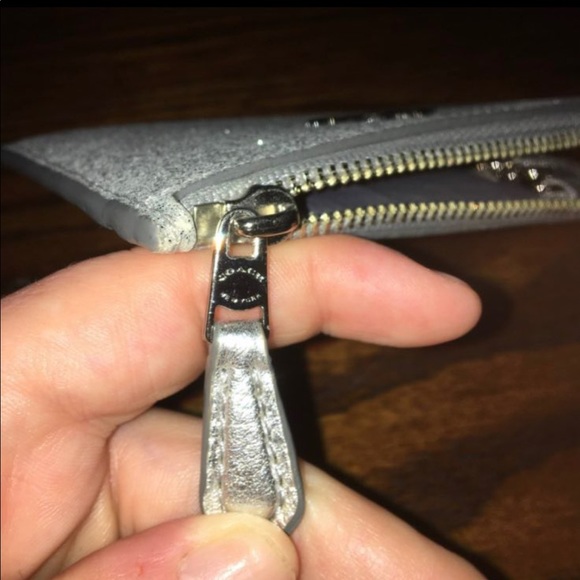 Coach Silver Glitter Card Holder Wallet - Picture 7 of 11